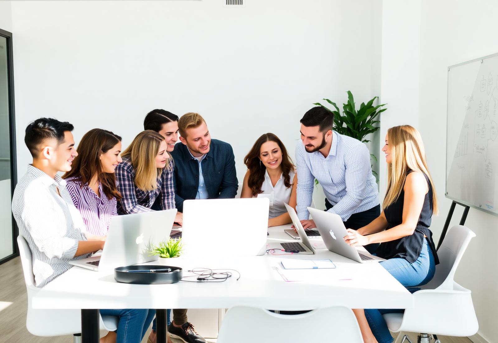 The Lonix team collaborating in the office