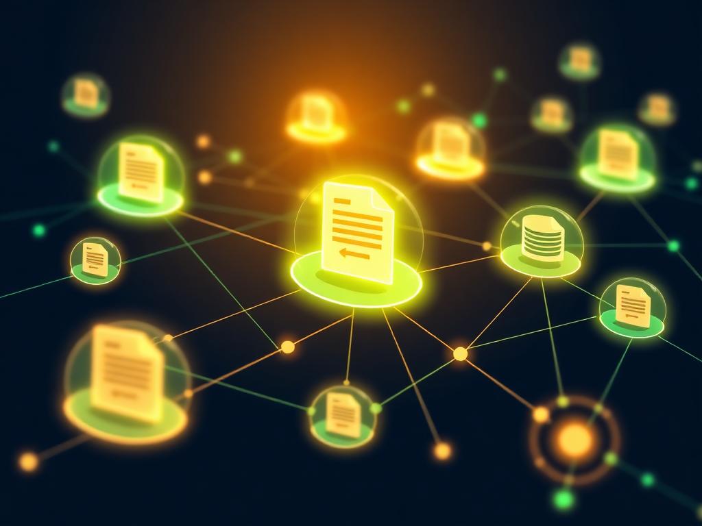 Abstract network of connected finance and AI nodes