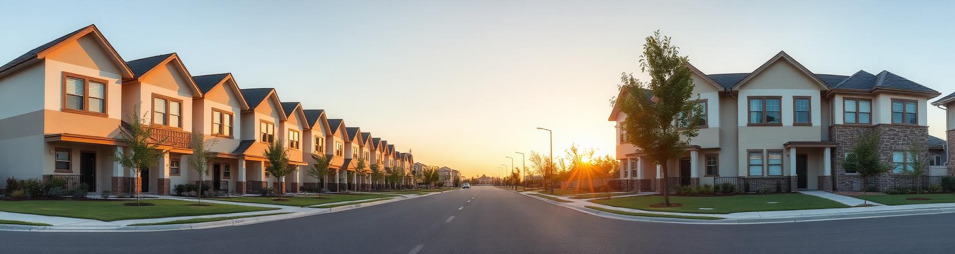 Row of modern investment townhouses