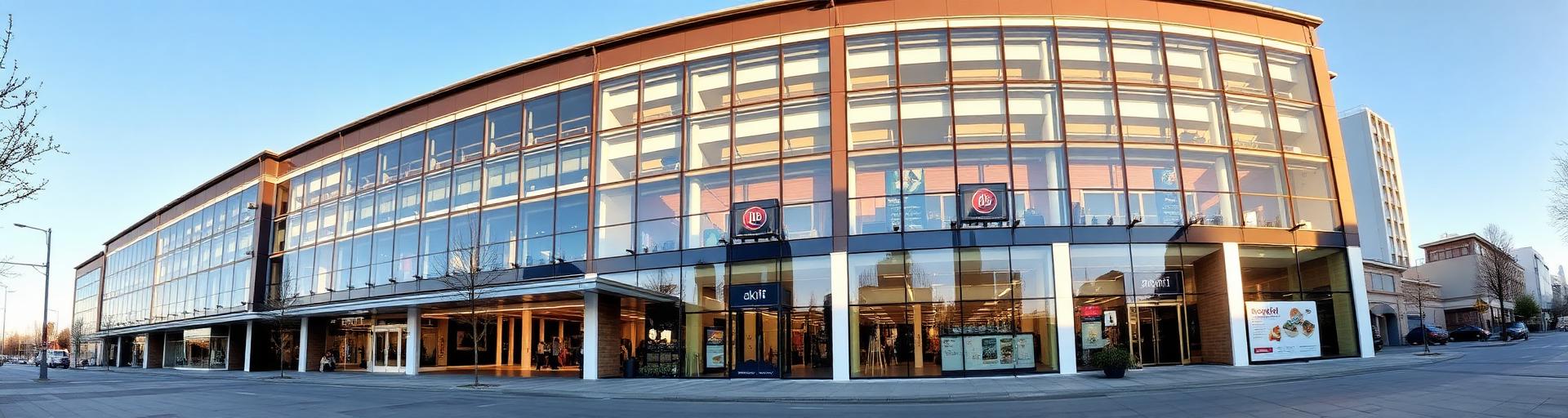 Modern commercial office and retail building